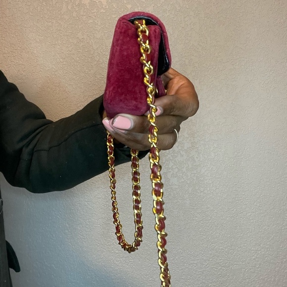 Rare Vintage Chanel Nano Velvet Flap Bag - Picture 9 of 12